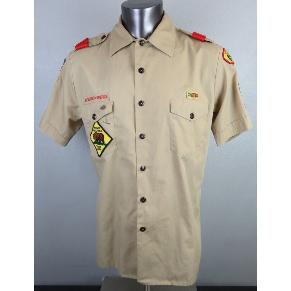 VINTAGE BOY SCOUTS OF AMERICA BSA YOSEMITE AREA COUNCIL Official Uniform Shirt L